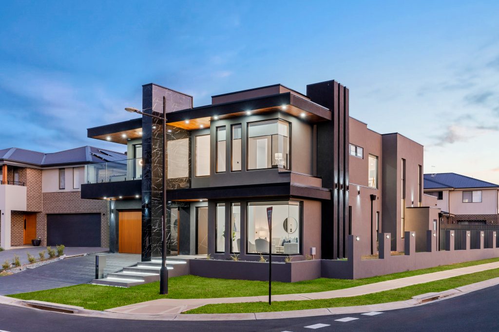 Image shows a modern residential home designed and built by Benelong Projects, Sydney.