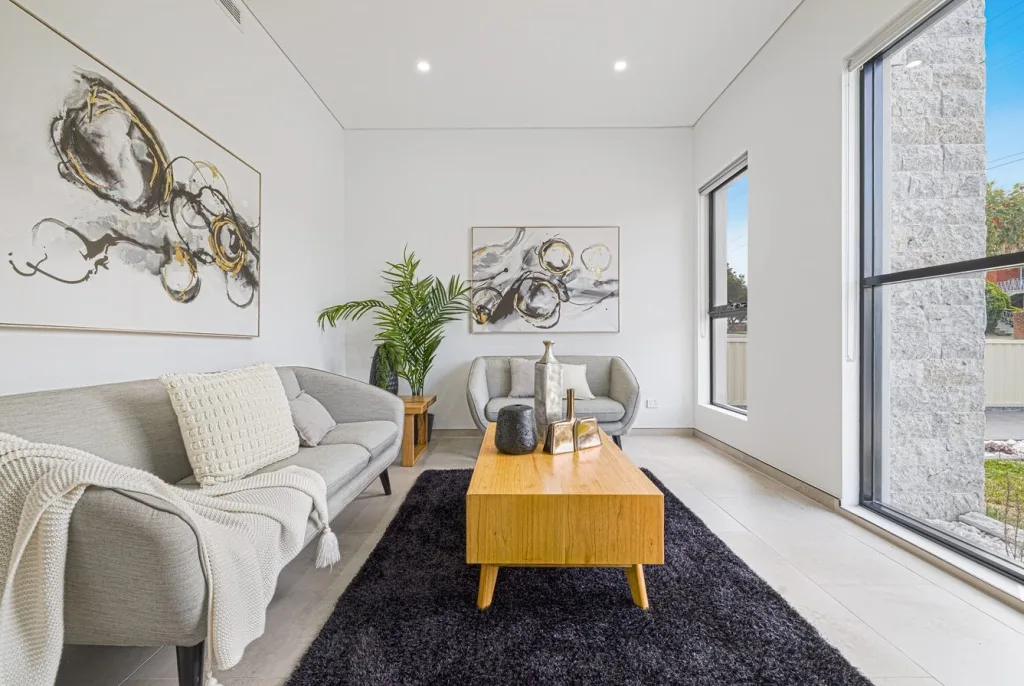 Image shows a well-lit and comfortable living area